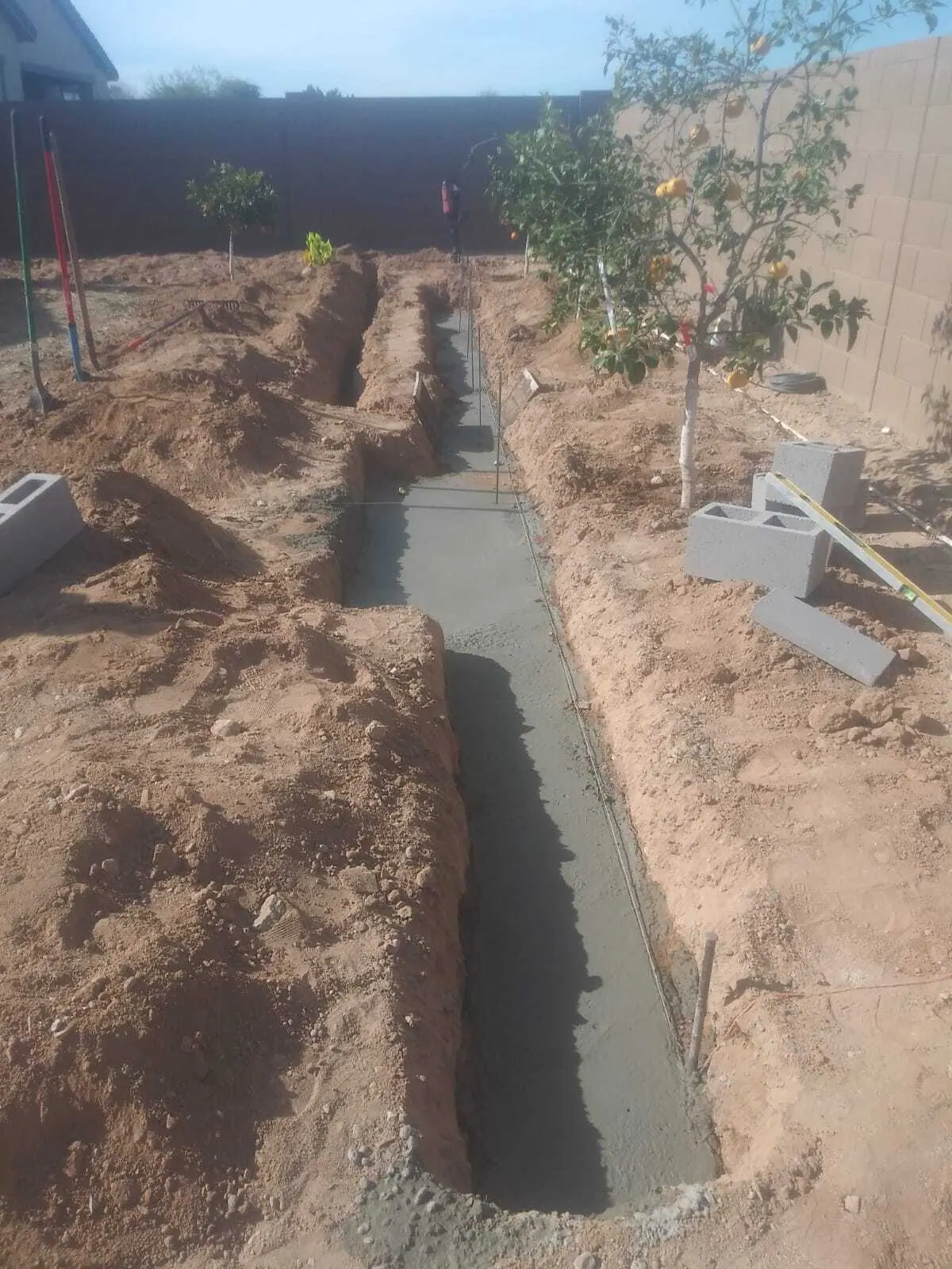 Trenched drip lines