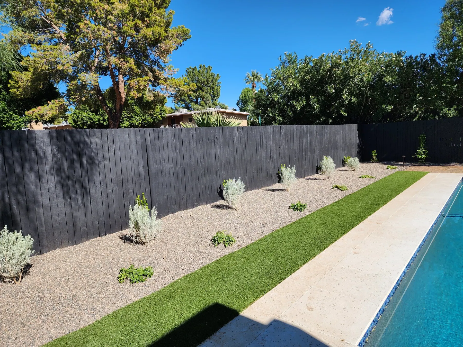 Black-wall garden, loungers